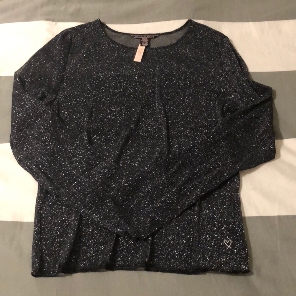 Victoria’s Secret sheer glitter top. M/L BNWT